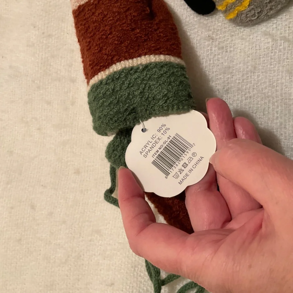Kids Mittens Two Pairs Faux Fur Lined Multi Colored NWT